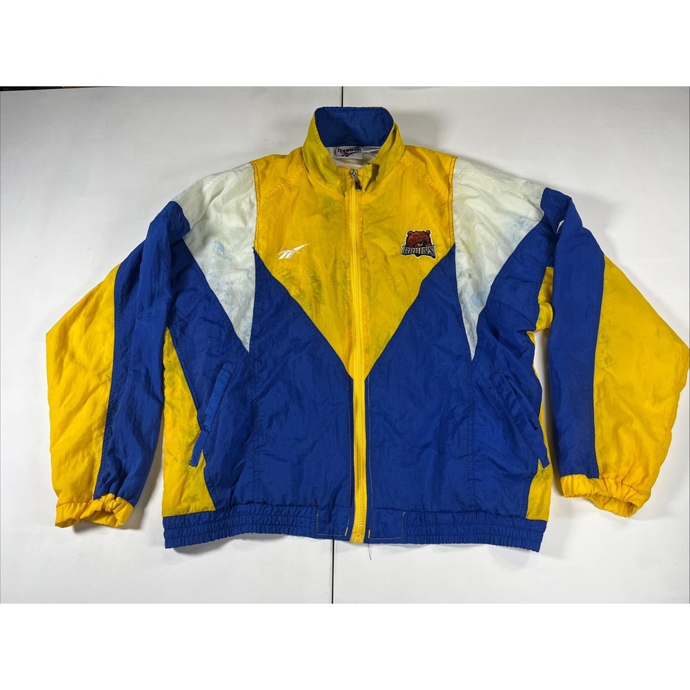 Vintage 90s Reebok UCLA Bruins Basketball NCAA Nylon Zip Up Retro Jacket Mens M